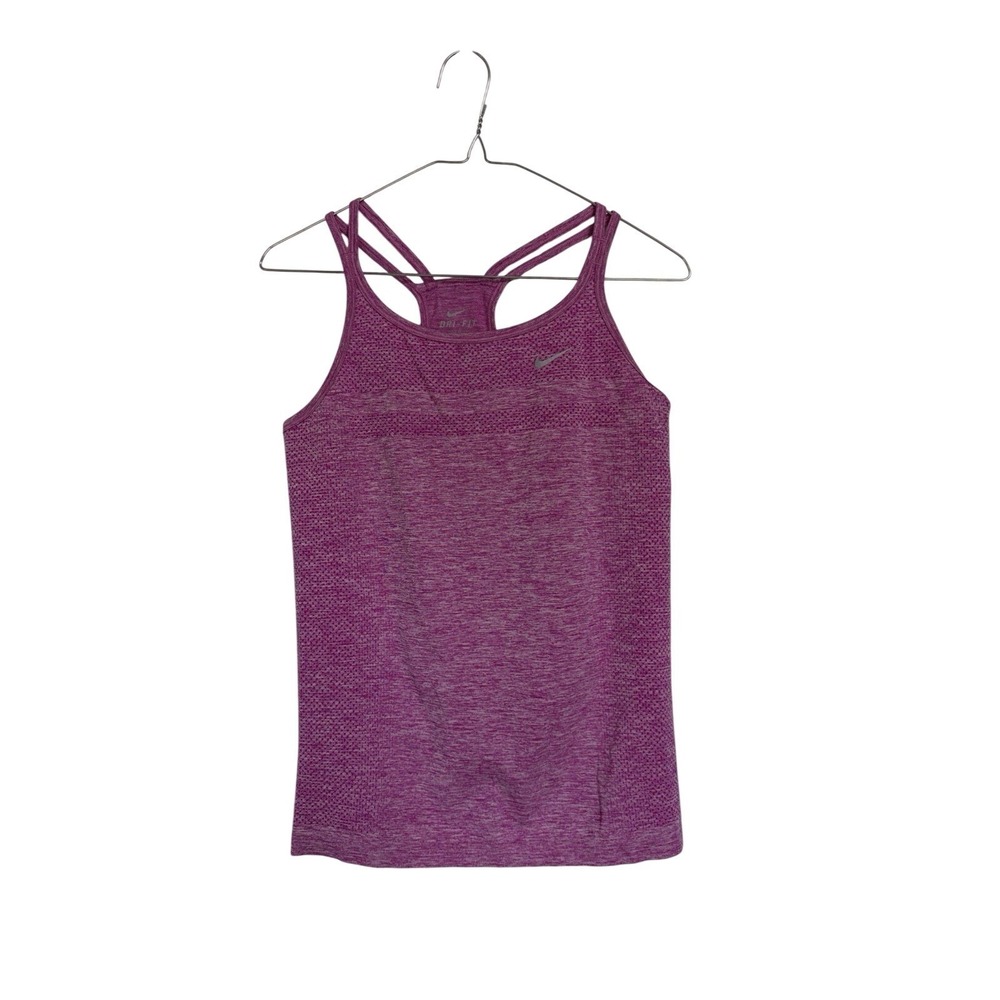 Nike Dri-FIT Womens XS Heathered Purple Seamless Racerback Running Tank Top